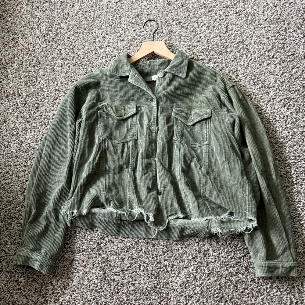 Green Corduroy Women's Jacket